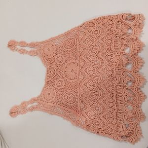 Pink Crochet Knit top